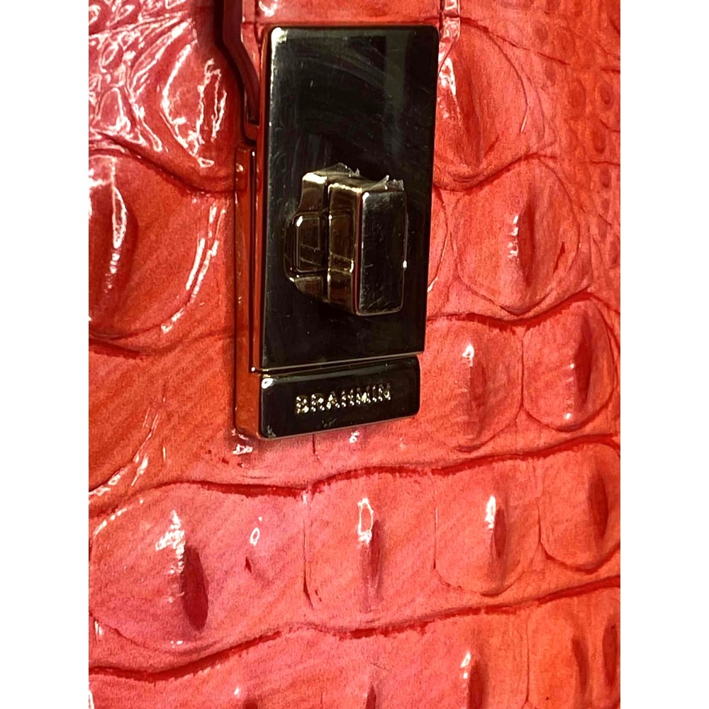 Brahmin color heat Johanna Melbourne shoulder‎ bag croc leather hobo full zip - Picture 3 of 12